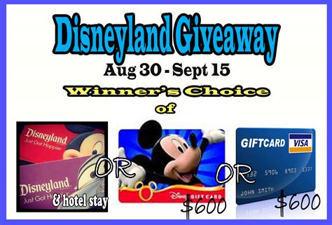 Disneyland {or a $600 Disney or VISA gift card} Giveaway – gingersnapcrafts