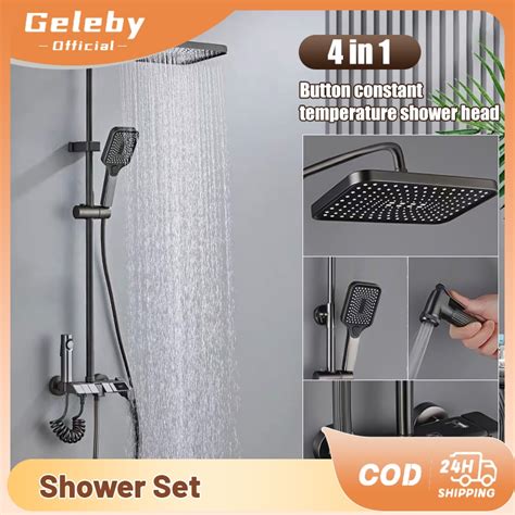 Geleby Stainless Steel Shower Set Home Bathroom Multifunction With Faucet Hot And Cold Water