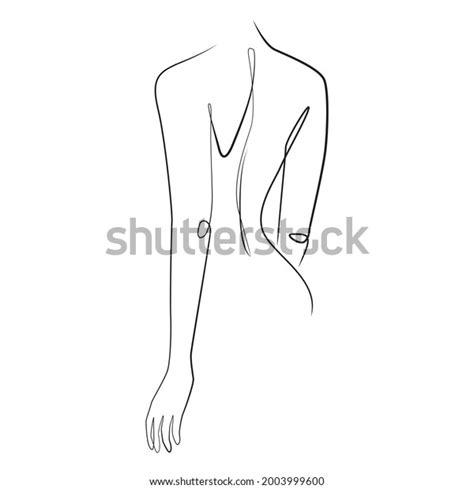 Naked Woman Standing Back One Line Stock Vector Royalty Free Shutterstock
