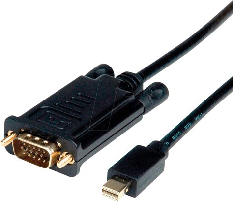 VALUE 11995806: Cable, Mini DP connector > VGA connector, 1.5 m, black ...