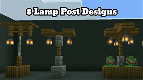 Minecraft 8 Easy Lamp Post Street Lights Designs Tutorial 2021