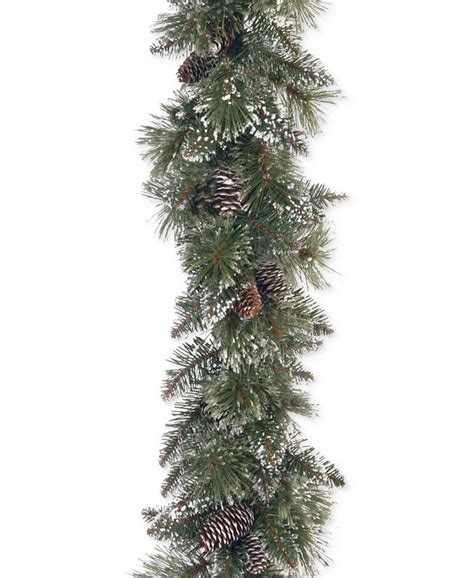 National Tree Company 6 Glittery Bristle Pine Garland With Pine Cones