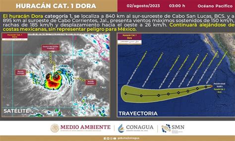 Dora se convierte en huracán pero no afectará a la República Mexicana