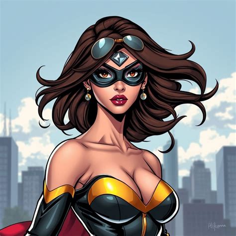 Sexy Brunette Girl With Hazel Eyes Character Art