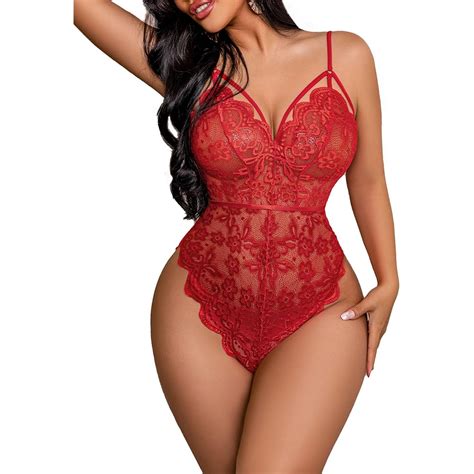 3 Mo Finance Avidlove Teddy Lingerie For Women Floral Lace Bodysuit Scallop Trim One Piece