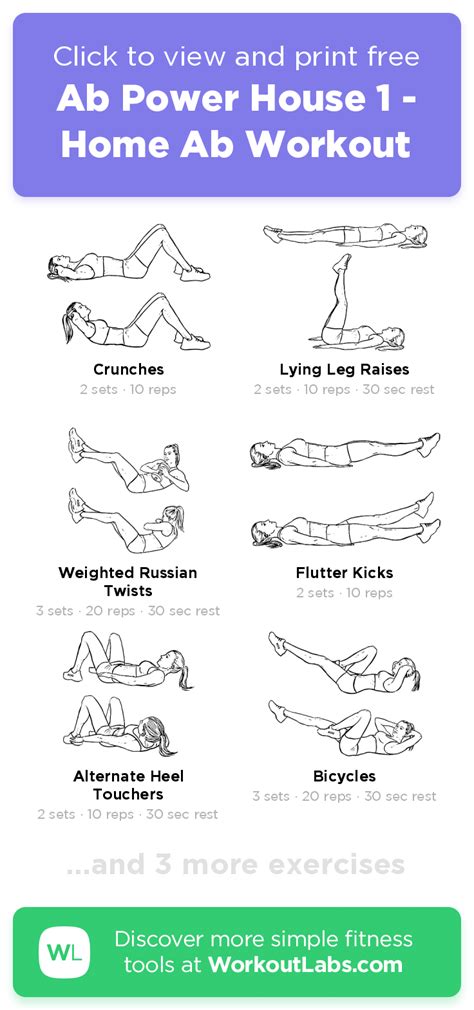 Ab power house 1 home ab workout · workoutlabs fit – Artofit