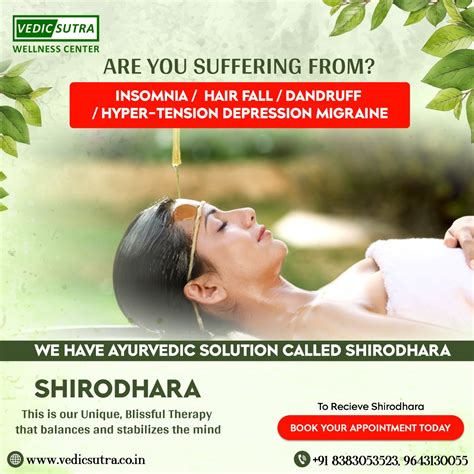 Shirodhara Treatment Vedic Sutrra Wellness Center