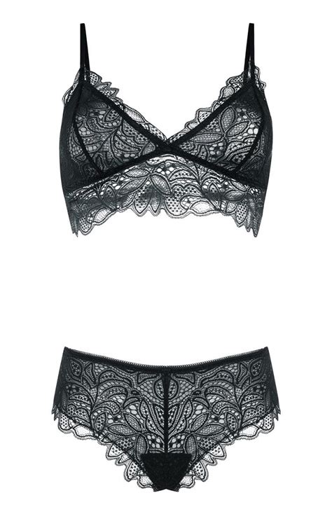 Scalloped Trim Floral Lace Lingerie Set Artofit