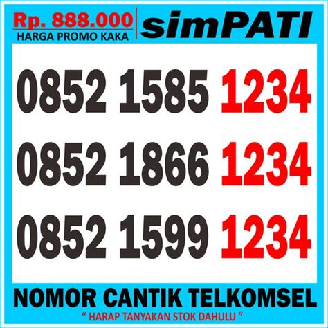 Jual Kartu Perdana Nomor Cantik Telkomsel Simpati Telkomsel