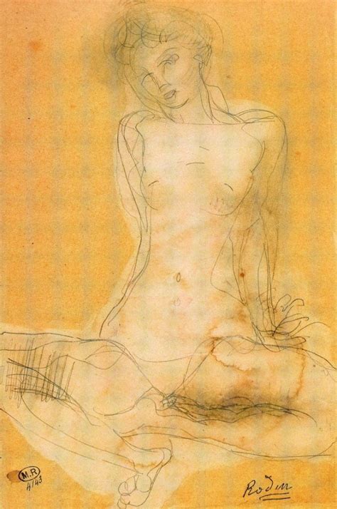 Auguste Rodin Auguste Rodin Seated Woman Watercolour Rodin Drawing