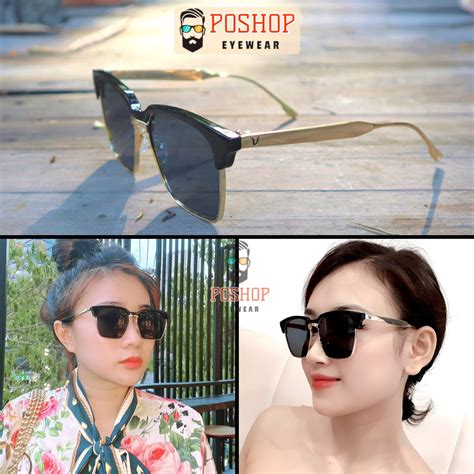Kính mát nữ thời trang POSHOP mắt râm vuông cao cấp chống tia uv hot trend V Shopee Việt Nam