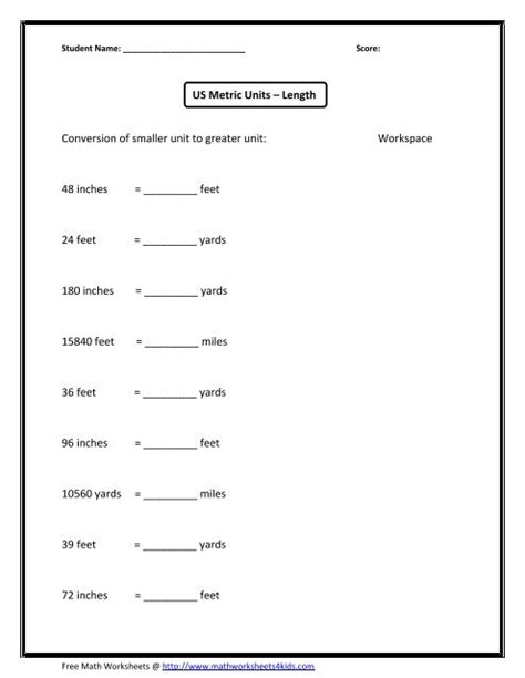 Measurement Conversions Length Worksheet Teach Starter