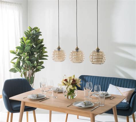 3 Flammige Pendelleuchte Glas Messing Loistaa Cocoli