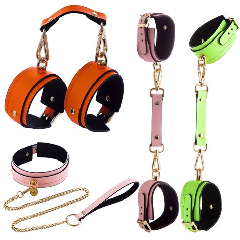 Noctilucent Bdsm Handcuffs Anklecuffs Adult Leather Binding Straps Harness Bandage Sex Toys For
