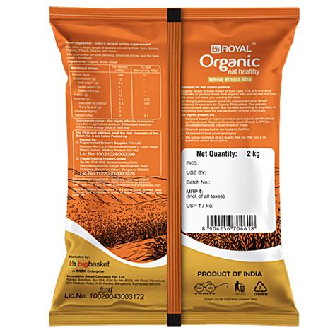 Buy Bb Royal Organic Whole Wheat Atta 2 Kg Online At Best Price Of Rs