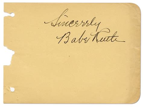 Babe Ruth Signed Album Page