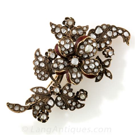 Antique Rose Cut Diamond Brooch