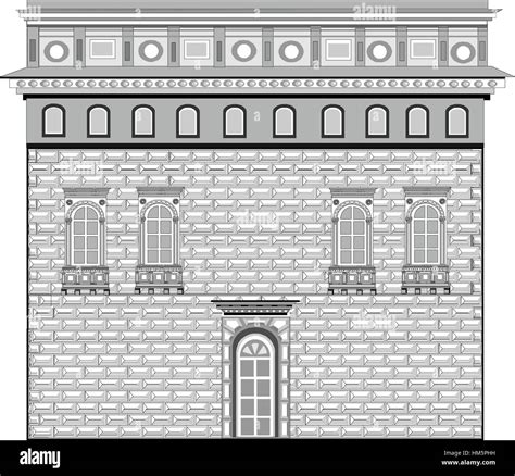 Facciata Di Architettura Rinascimentale In Pietra Immagini Vettoriali