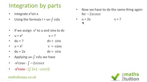 Integration By Parts Pure Maths Igcse As Level Youtube