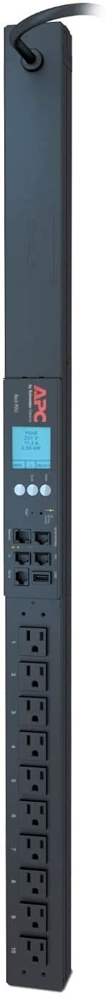 APC Rack Mount PDU, Metered 100V-120V/15A, (16) Outlets, 0U Vertical R ...