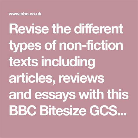 The Text Reads Revise The Different Types Of Non Fiction Texts