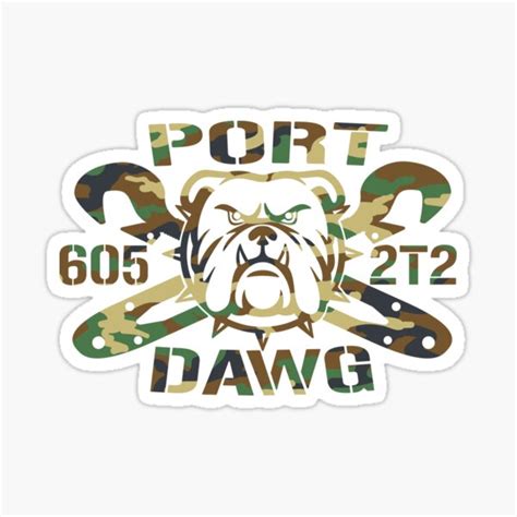 Port Dawg Camo Sticker For Sale By D3everything Redbubble