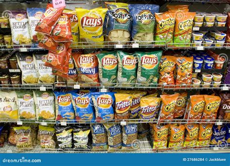 Chips On Store Shelves Editorial Stock Image Image Of Fried 27686284