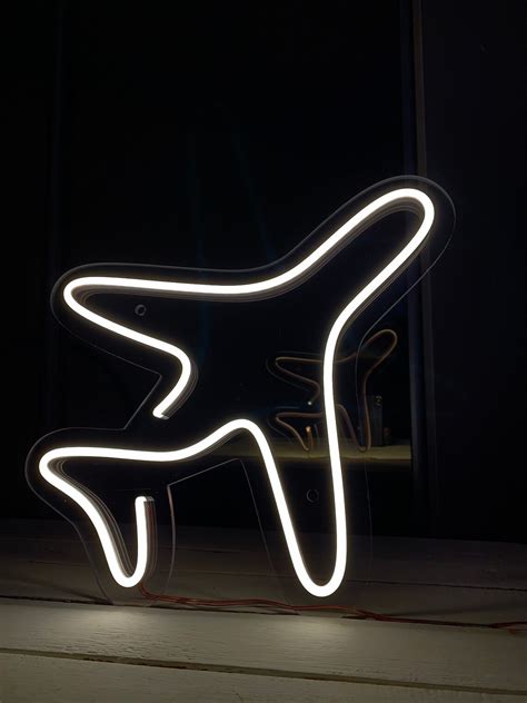 Plane Neon Sign Airplane Led Neon Neon Wall Decor Neon Etsy