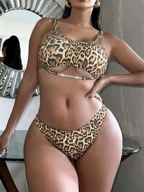 Leopard Print Jewel Bikini Trinikatswim