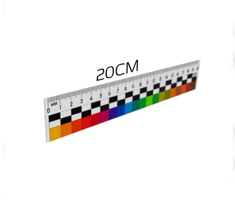 Криминалистическая масштабная пластиковая линейка v5.2 — 20см — цветная ...
