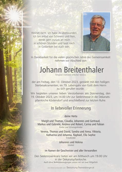 Johann Breitenthaler Bestattung Hemetsberger S Rge Urnen