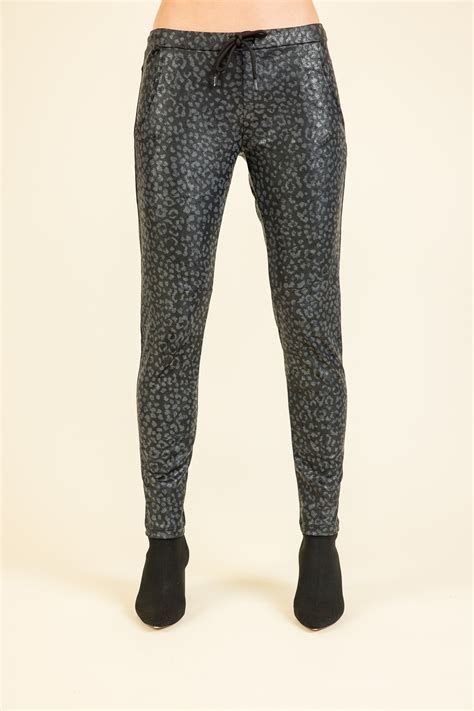 Cruz Pantalon Noir L Opard En Polyamide Gratt I Hbt Collection