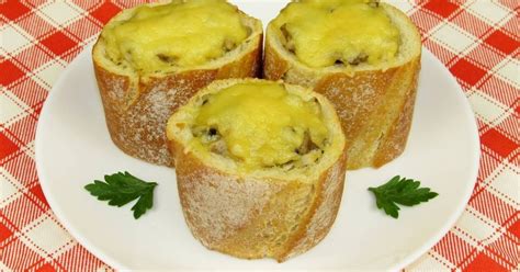 Жульен в багете. Вкуснейший жульен с курицей и грибами - пошаговый ...