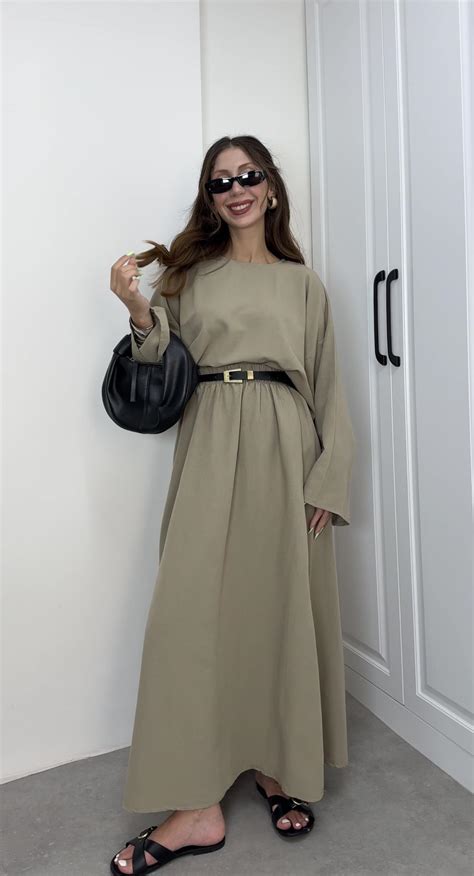 Premium Keten Nude Ye Ili Etekli Tak M