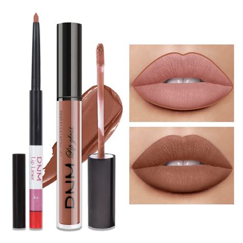 Evpct Unids Nude Brown Beige Lip Liner Y Matte Lipstick Set DNM Vegan Lipstick Lip Liner Y