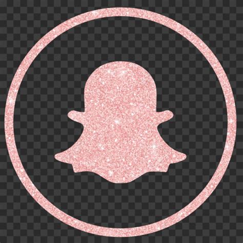 Rose Gold Glitter Round Outline Snapchat Logo Icon PNG Snapchat Logo