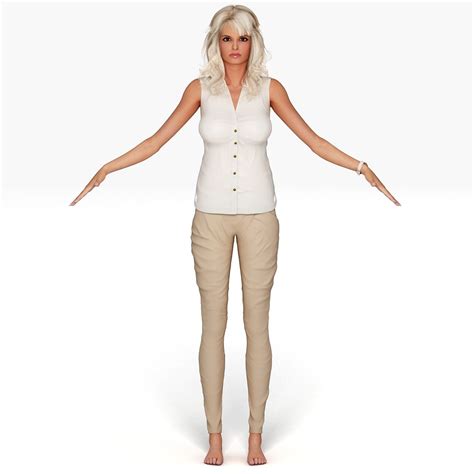Blonde Woman No Rig D Model Ds C D Ma Obj Xsi Lwo Max