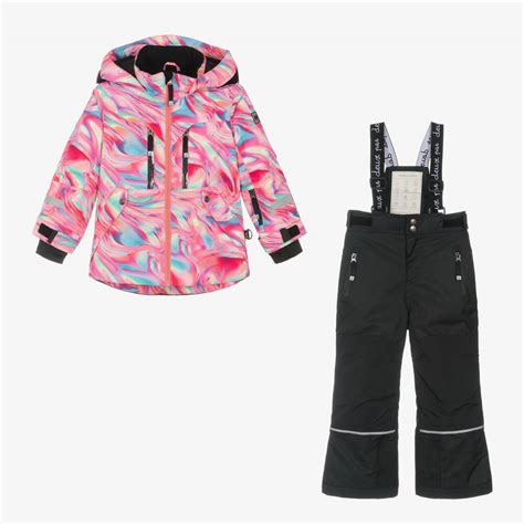 Deux par Deux - Girls Pink & Black Snowsuit | Childrensalon
