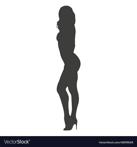 Nude Woman Silhouette With Shoes Royalty Free Vector Image