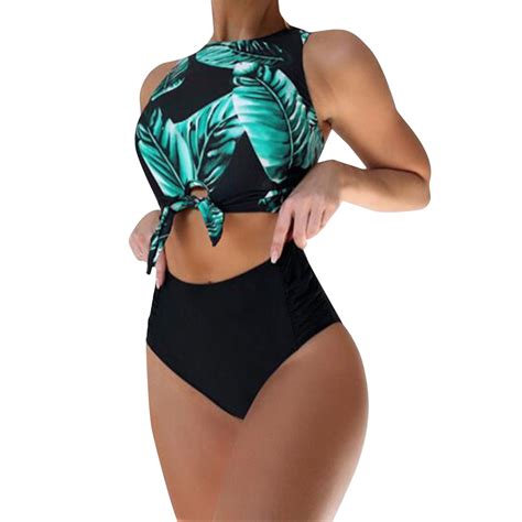 Szxzygs Plus Size Bikini Printing Print Of Waist The Swimsuit Beachwear