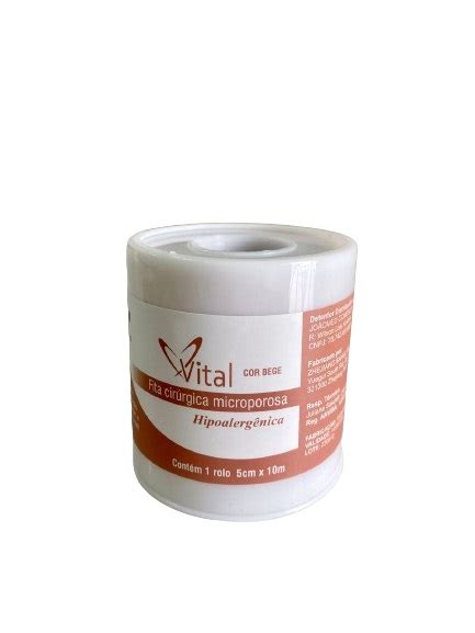 Fita Micropore Bege Cm X Metros Vital Cir Rgica Salutar