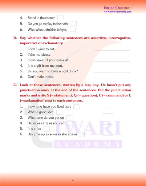 Cbse Ncert Class English Grammar Chapter Kinds Of Sentence