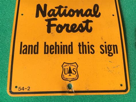 VINTAGE US NATIONAL FOREST SERVICE PROPERTY BOUNDARY SIGN | #1931731188