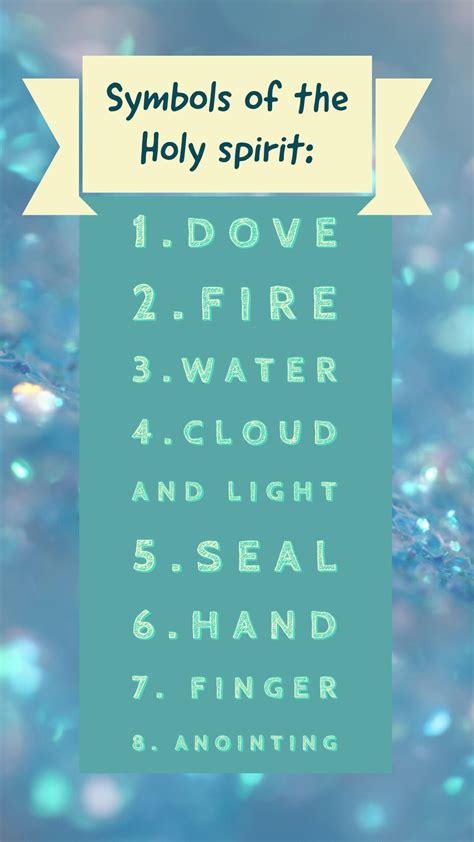 8 Symbols Of The Holy Spirit Holy Spirit Spirit Holi