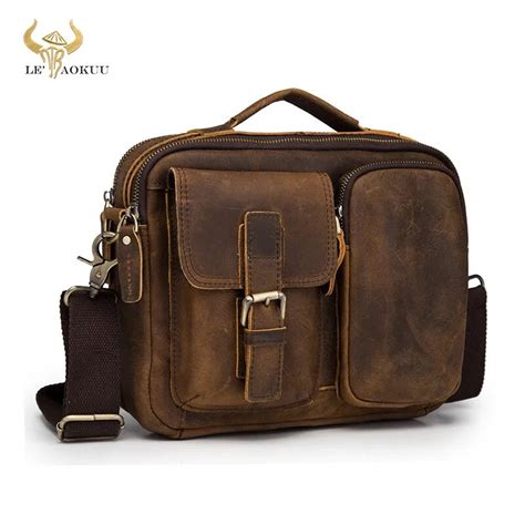 Original Leather Male Fashion Casual Design Satchel Crossbody Shoulder