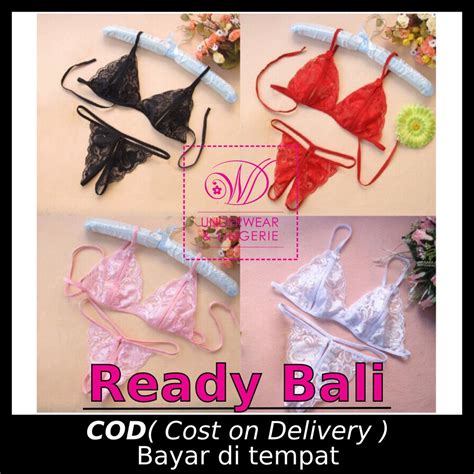 Li Sexy Transparent Lace Lingerie Bra Set G String Transparent Strap Model Bra Shopee