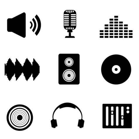 Audio Music And Sound Icons Stock Vector By ©soleilc 5984990