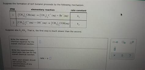 Solved Suppose The Formation Of Tert Butanol Proceeds By The Chegg