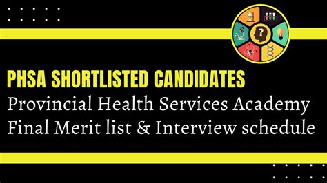 Phsa Shortlisted Candidates Interview Schedule Seat