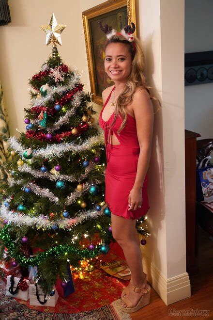 Bikini Model Nunu AI Enhanced Merry Christmas Topaz Faceai